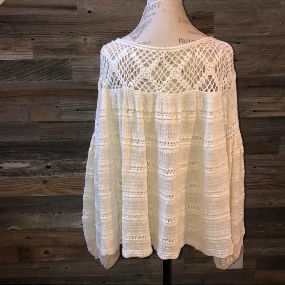 Free People Someday Crochet Knit Sweater S